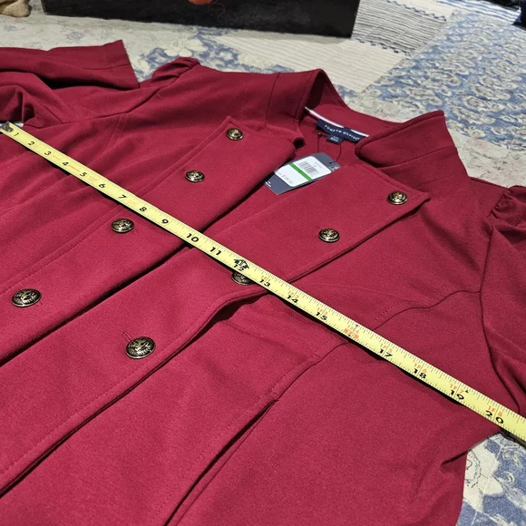 Tommy Hilfiger Women's Red Double-Breasted Blazer - Picture 4 of 6
